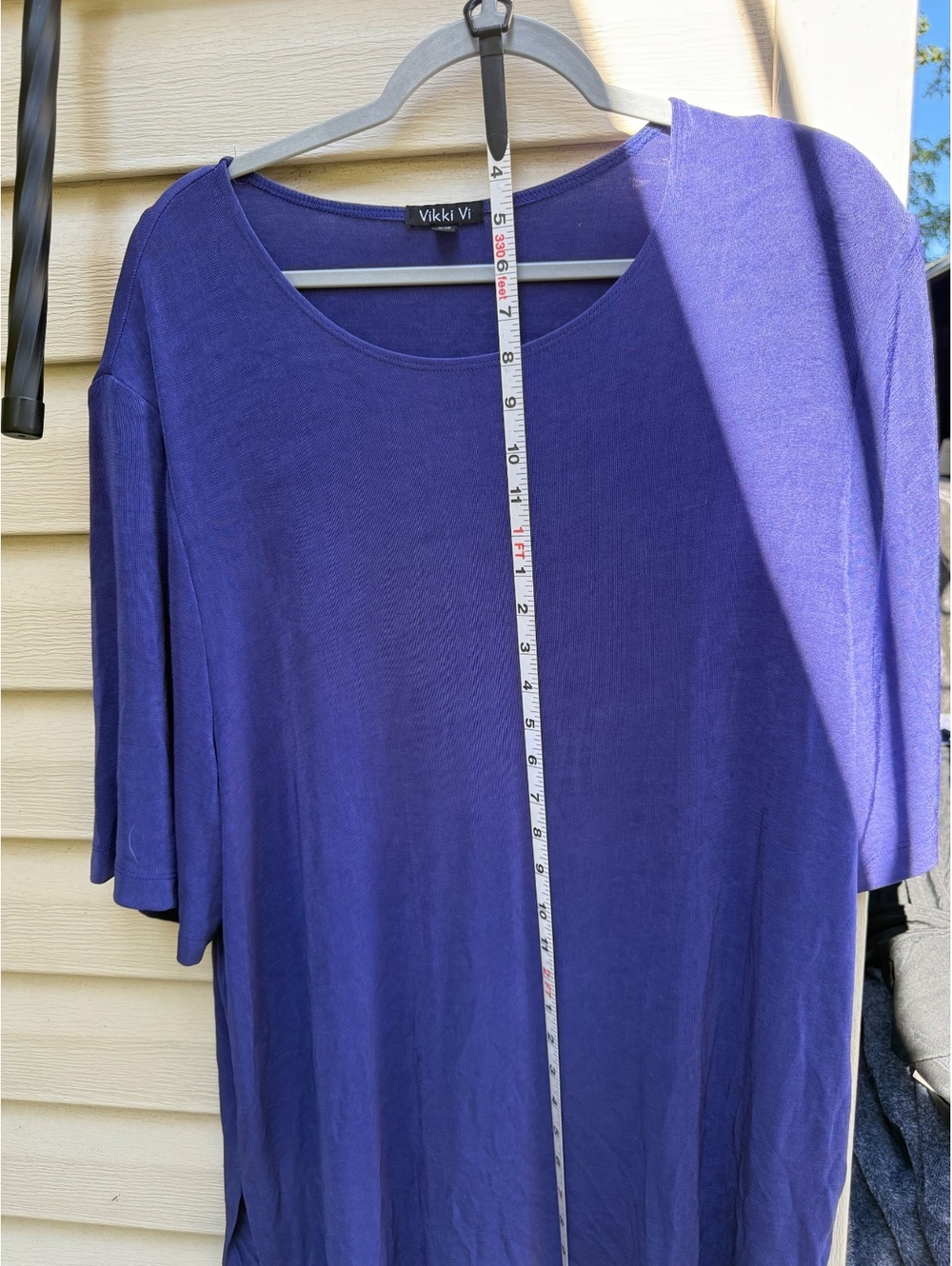 Vikki Vi 2x womens purple short sleeve top